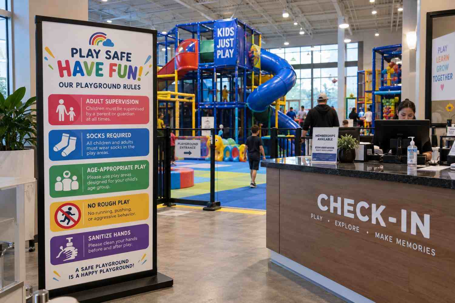 indoor playground safety signs